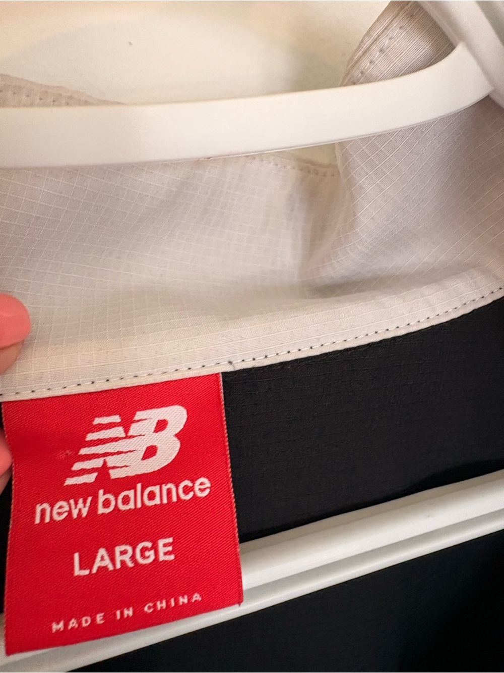 New Balance Black & White Half-Zip Windbreaker Pullover - Picture 4 of 6